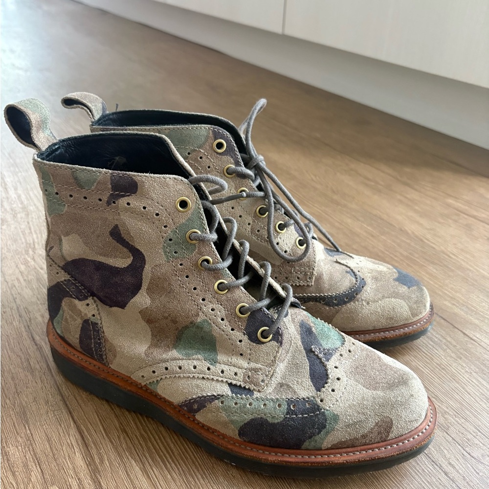 Ronnie Fieg x Dr. Martens Camo Suede Lace-Up Boots